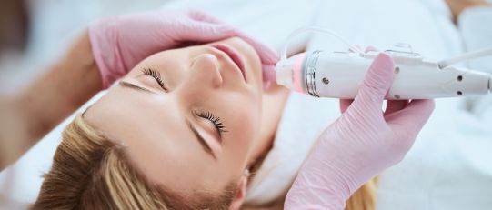 Woman receiving treatment at med spa